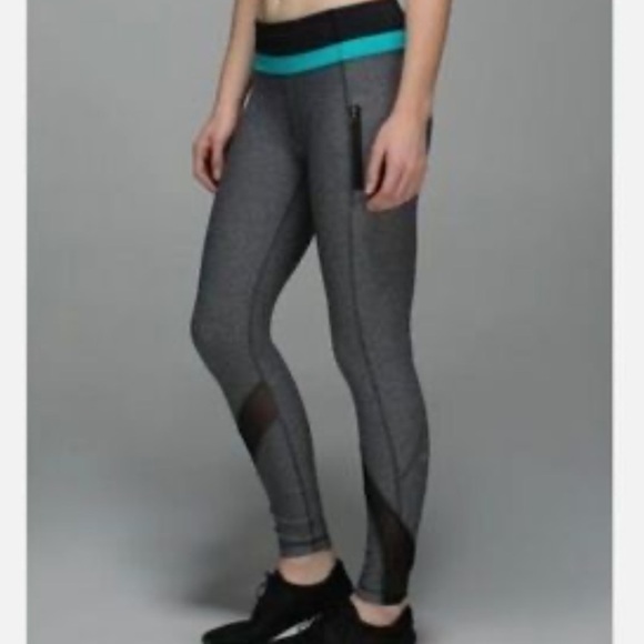 Lululemon Inspire Tight II (Mesh) Heathered Black full length zip bb - Picture 12 of 15